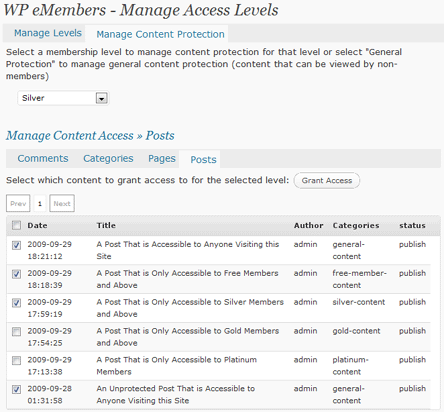 Selective Content Protection for Different Membership Levels